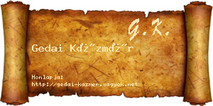 Gedai Kázmér névjegykártya